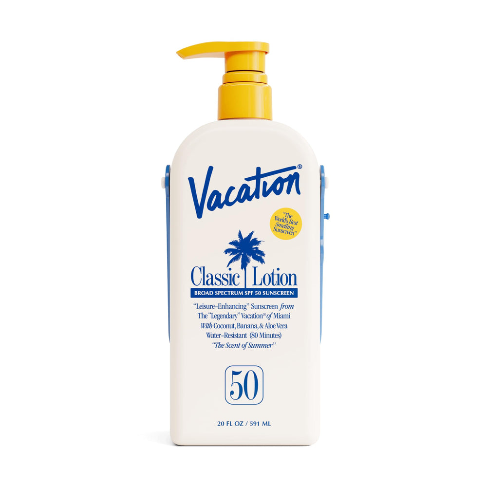 Vacation Classic Lotion SPF 50 bottle ready for extended sun days with broad spectrum protection