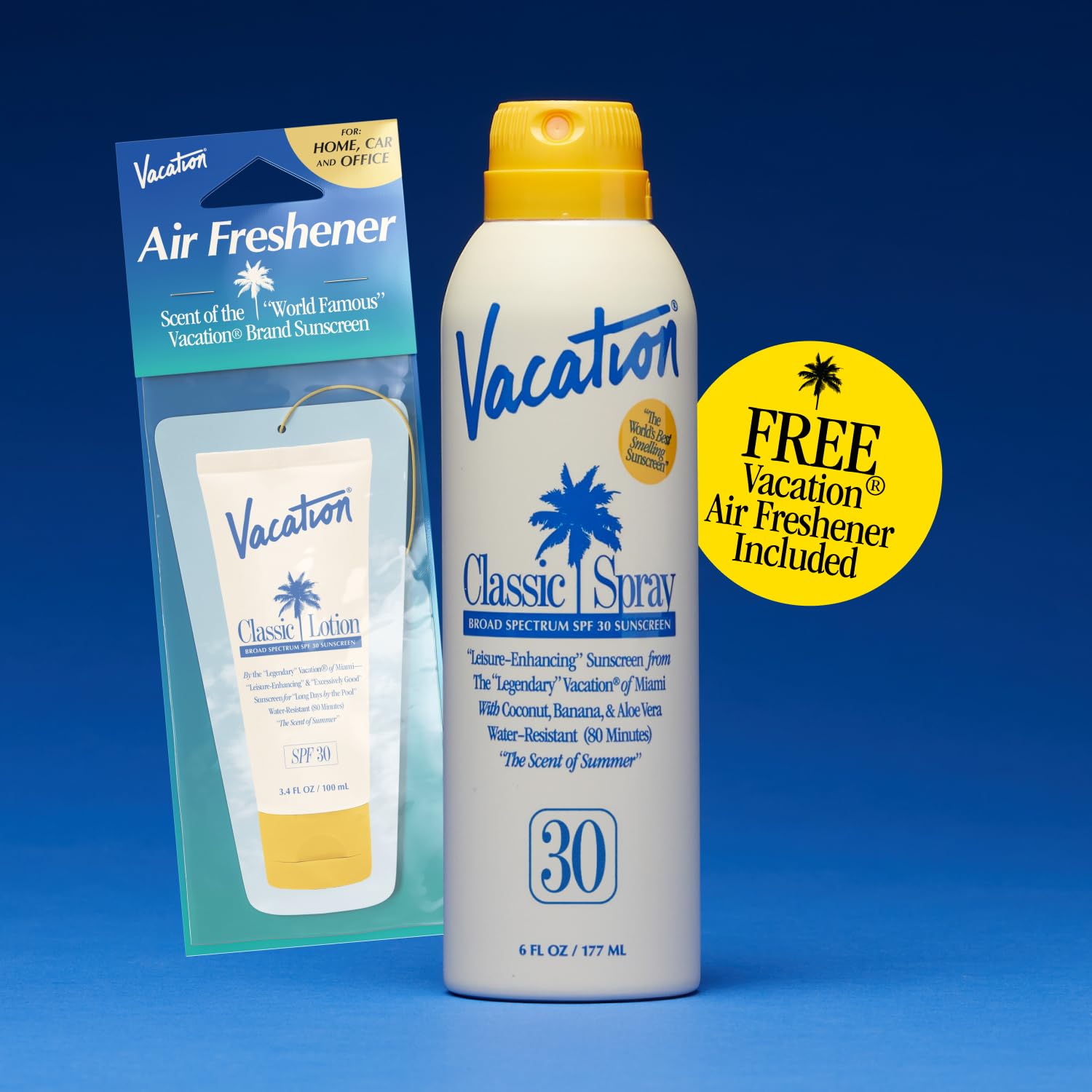 Vacation Classic Sunscreen Spray eco-friendly non-aerosol design for coastal use.