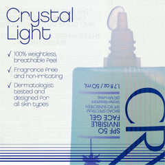 Vacation Crystal SPF 50 Face Gel water-resistant label up to 80 minutes
