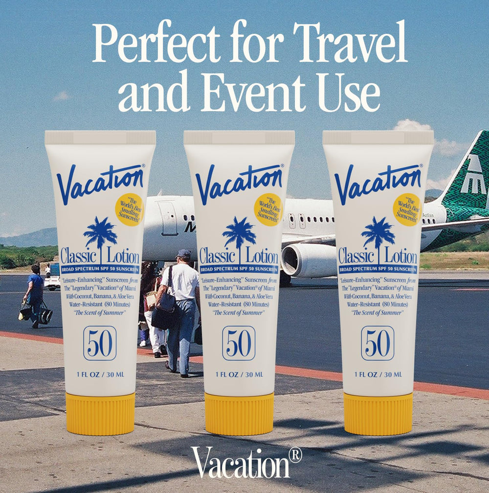 Vacation Mini Classic Lotion SPF 50 back label, Hawaii Act 104 compliant sunscreen