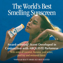 Vacation Mini Classic Lotion SPF 50 scent notes, coconut banana evoke tropical vibes