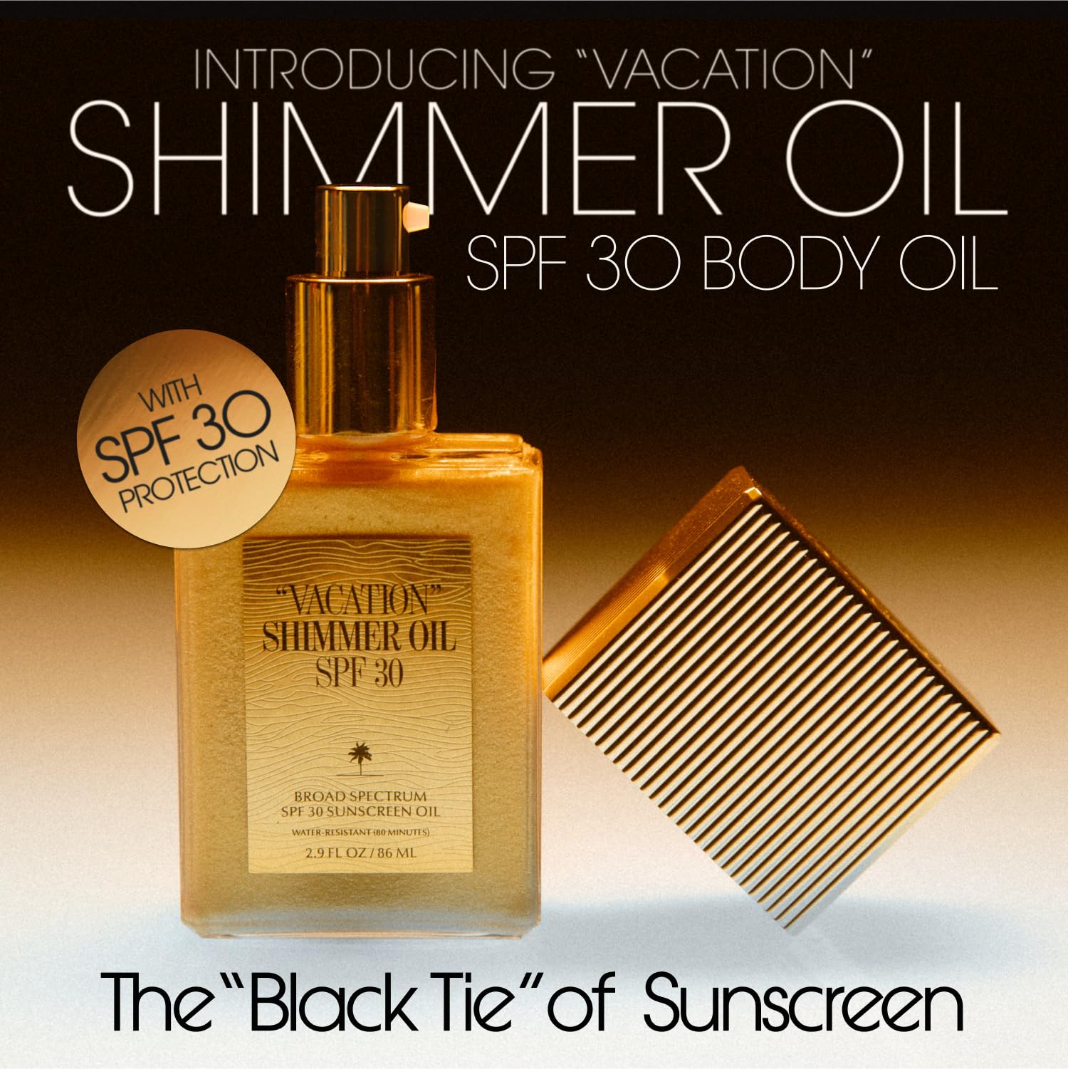 Vacation Shimmer Oil SPF 30 on-arm application highlights even coverage and shimmering radiance.