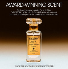 Vacation Shimmer Oil SPF 30 close-up glow emphasizes dual-tone gold shimmer.