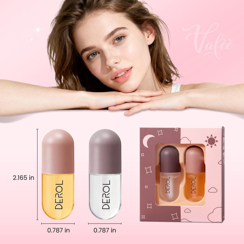Uso nocturno de Derol Lip Plumper para reparar labios y despertar suaves.