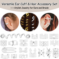 Vaikby abrazaderas para cabello en plata, sujetan trenzas con comodidad.