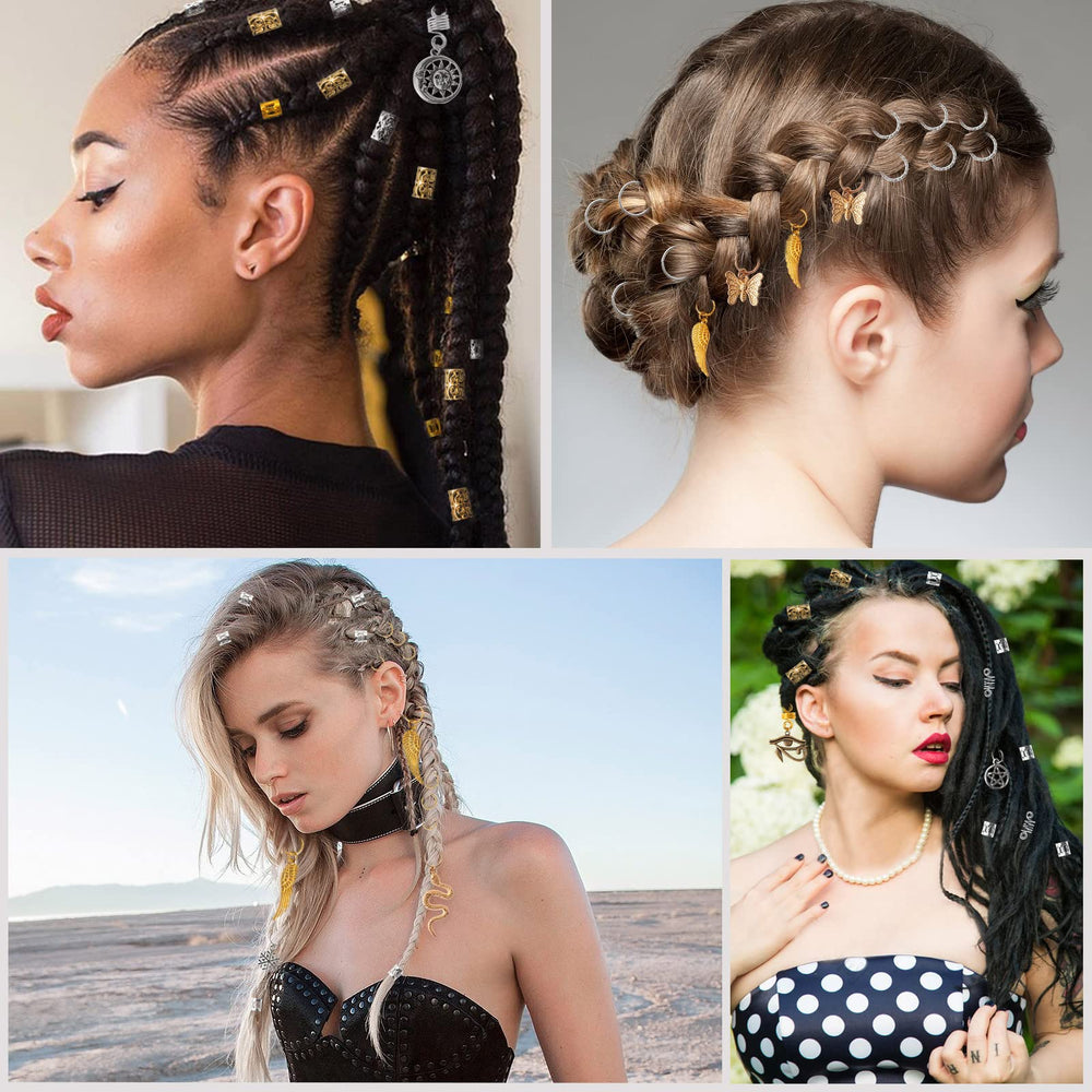 Vaikby dije dreadlock cristal, acento llamativo para trenzas y dreadlocks.