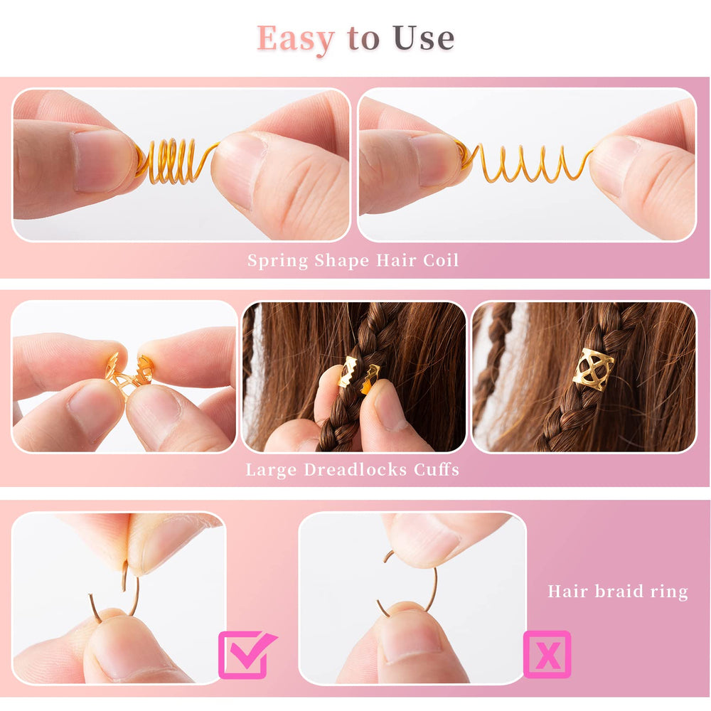 Vaikby tubos cuentas cabello, complemento sutil para trenzas y artesanías.