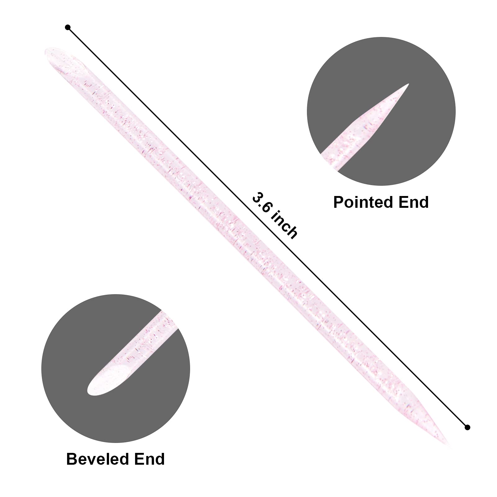 Vaincre cuticle pusher pointed end for precise cleaning.