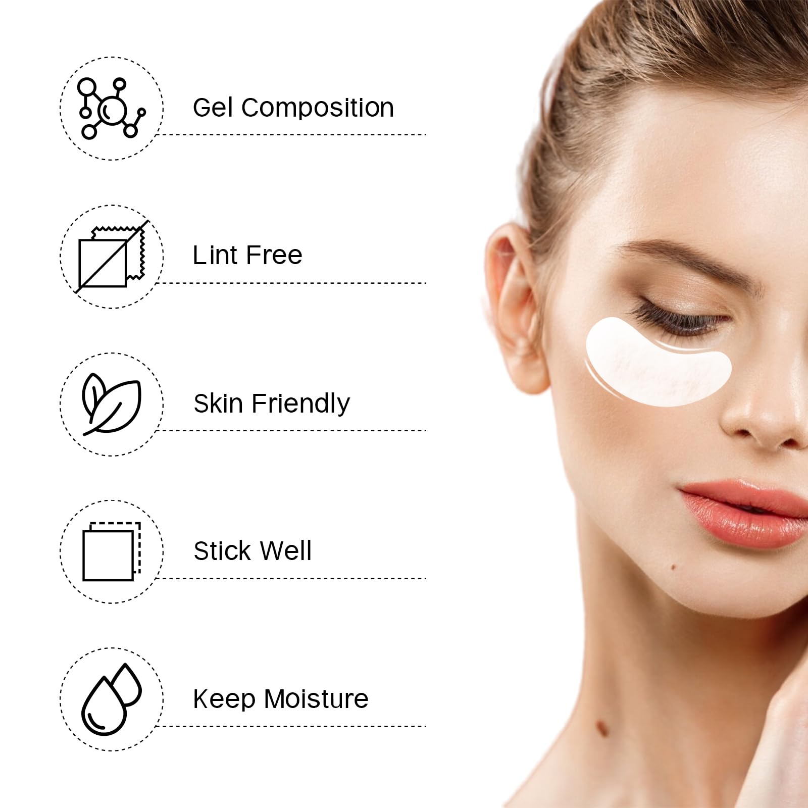 Vaincre eye pads for lash extensions help secure lower lashes during application.