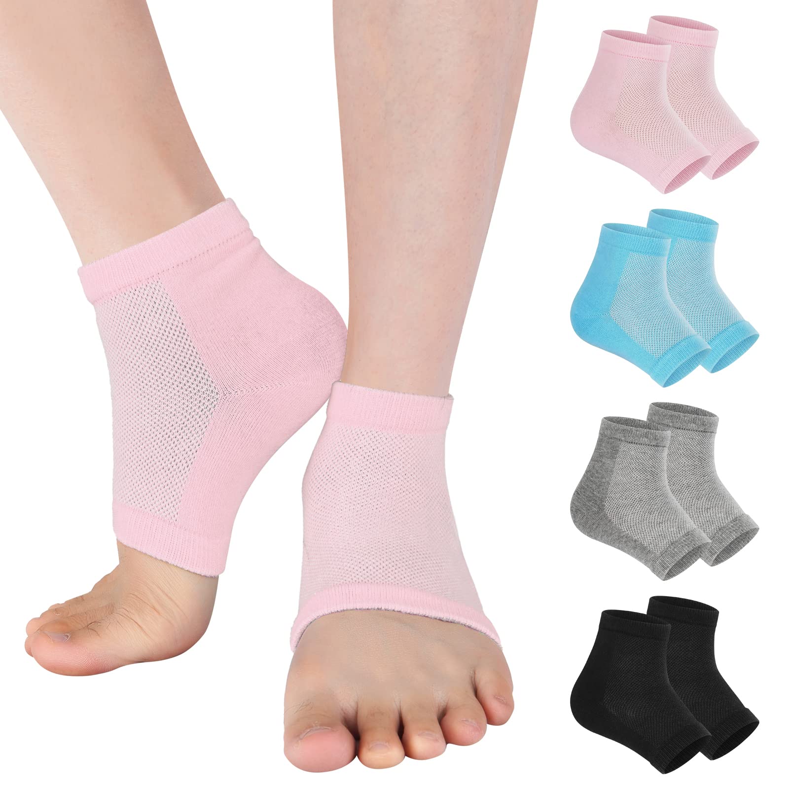 Vaincre gel heel socks with open toe design for breathable moisture on the feet