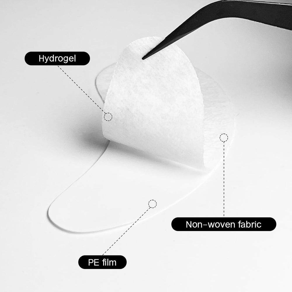 Vaincre packaged hydrogel eye patches with foil wrapping for storage and freshness.