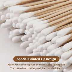 Vaincre pointed-tip cotton swabs enabling precise detail work in makeup and nails.