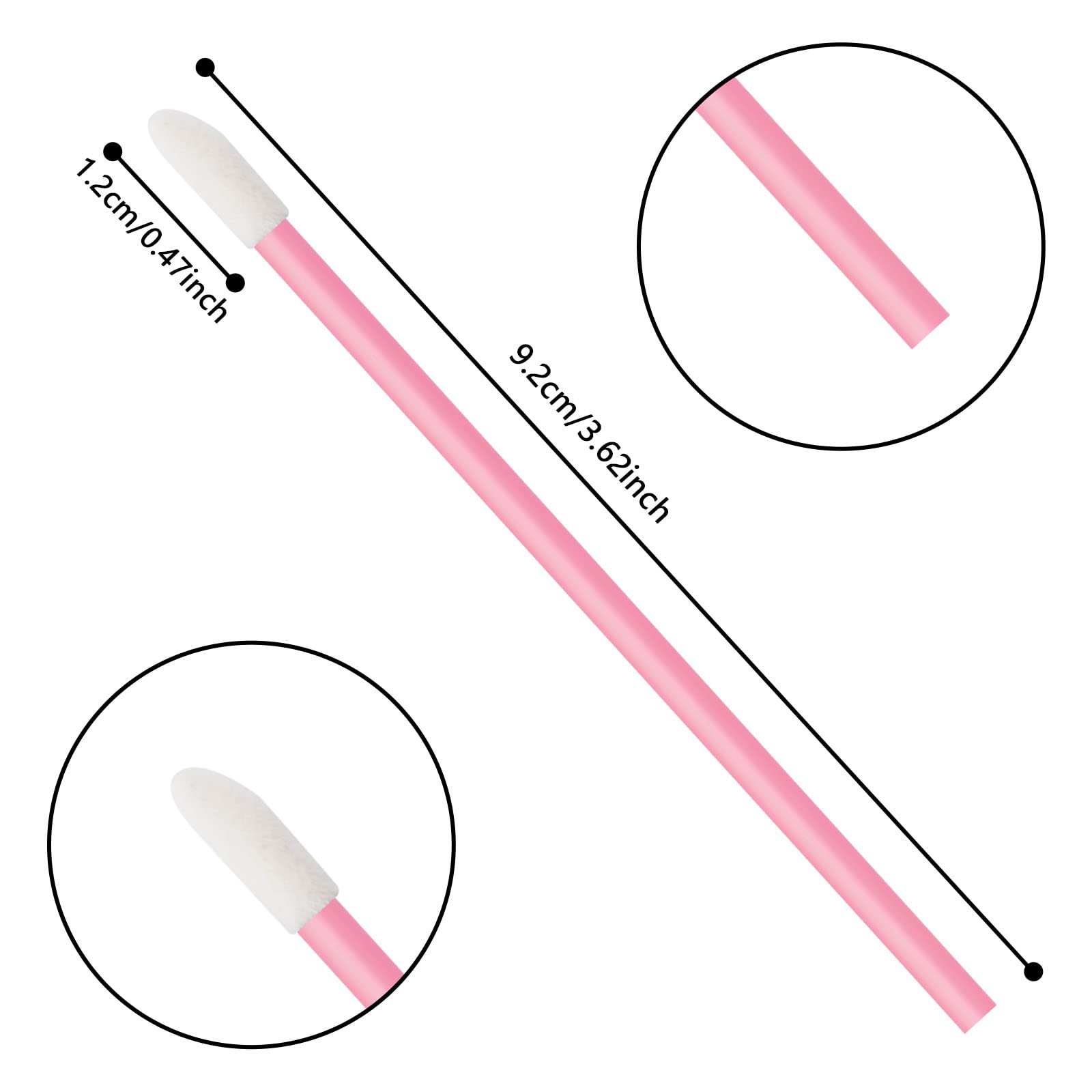 Vaincre soft flocked-tip close-up for smooth lip application.