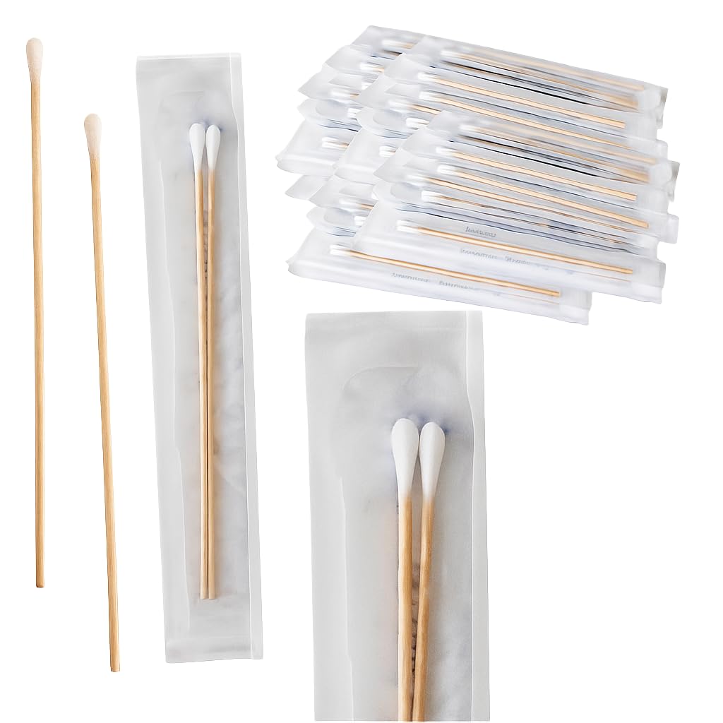 Vakly 200 sterile cotton tipped applicators with a 6-inch shaft for precise application.