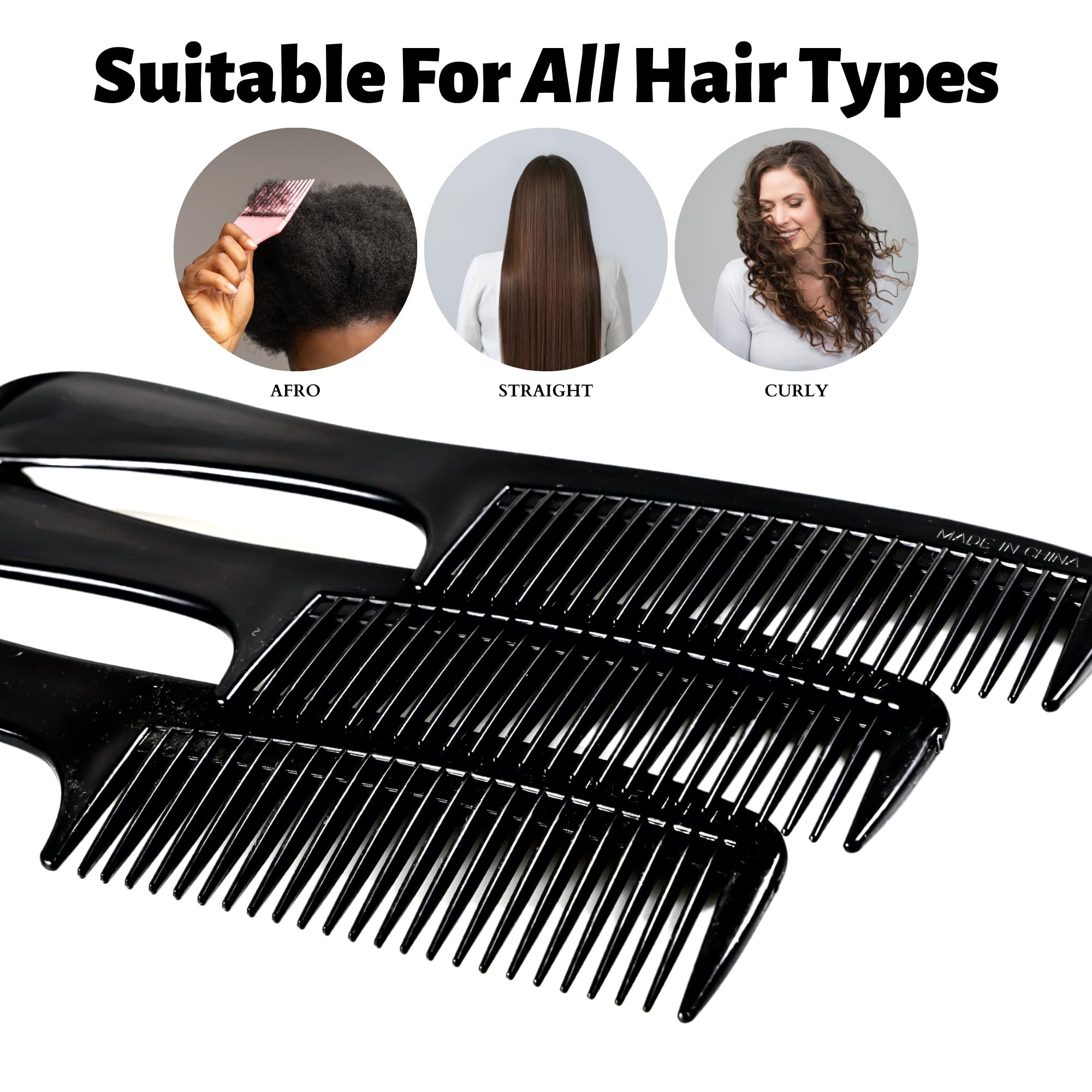 Vakly all-hair-types comb suitable for men, women, kids, and pets.