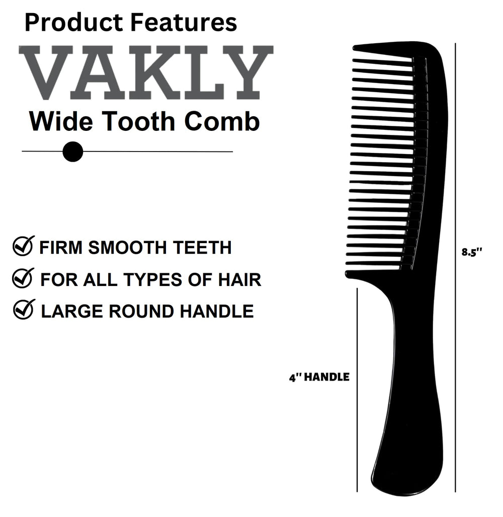 Vakly round-handle paddle comb with comfy grip.