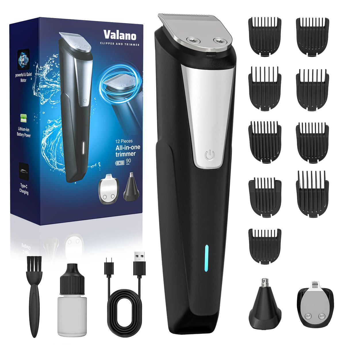 Valano beard trimmer with three blades for precise at-home grooming.