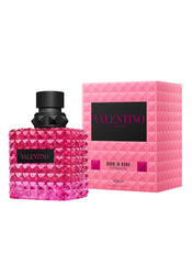 Valentino Born in Roma Extradose pink bottle close-up, luxurious design highlight.