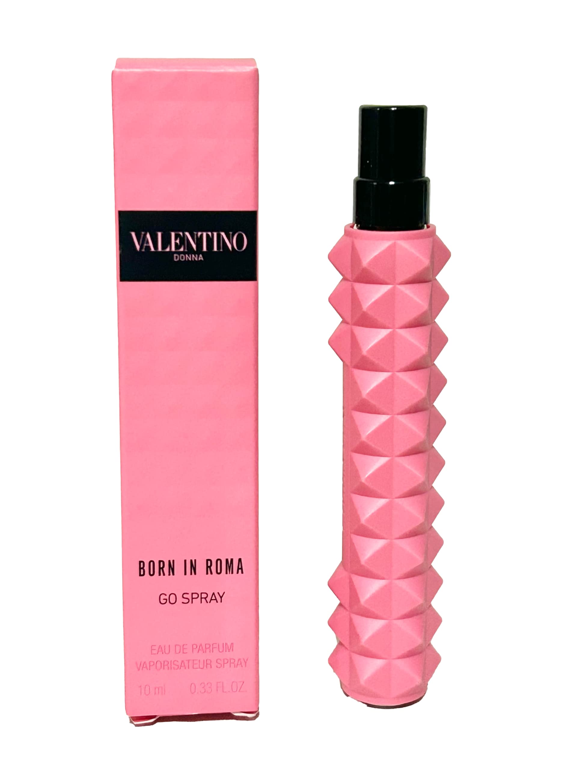 Valentino Donna Born In Roma hints vanilla and woods warmth for a refined finish.