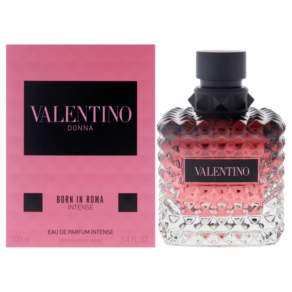 Valentino Donna Born In Roma Intense bottle front view for evening elegance and confidence.