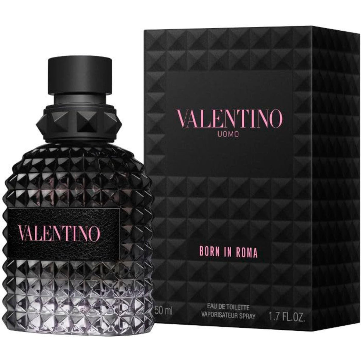 Valentino Uomo Born in Roma 50ml bottle highlighting woody spicy profile for everyday confidence