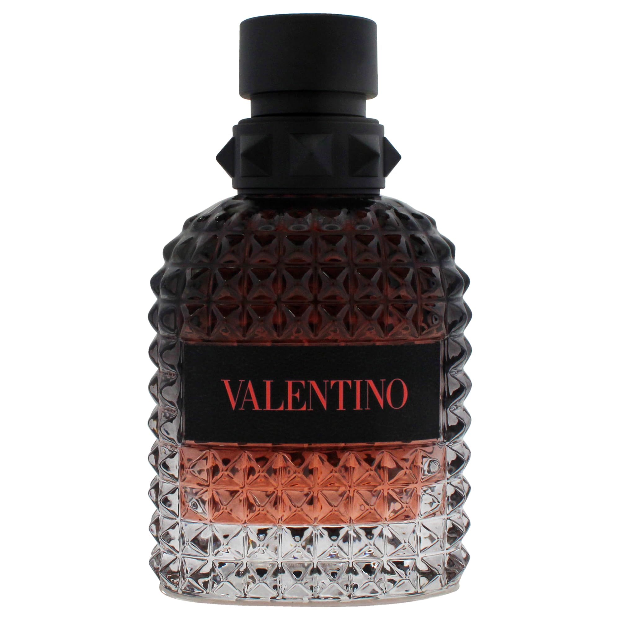 Valentino Uomo Born In Roma Coral Fantasy bottle angled shot, elegant statement fragrance.