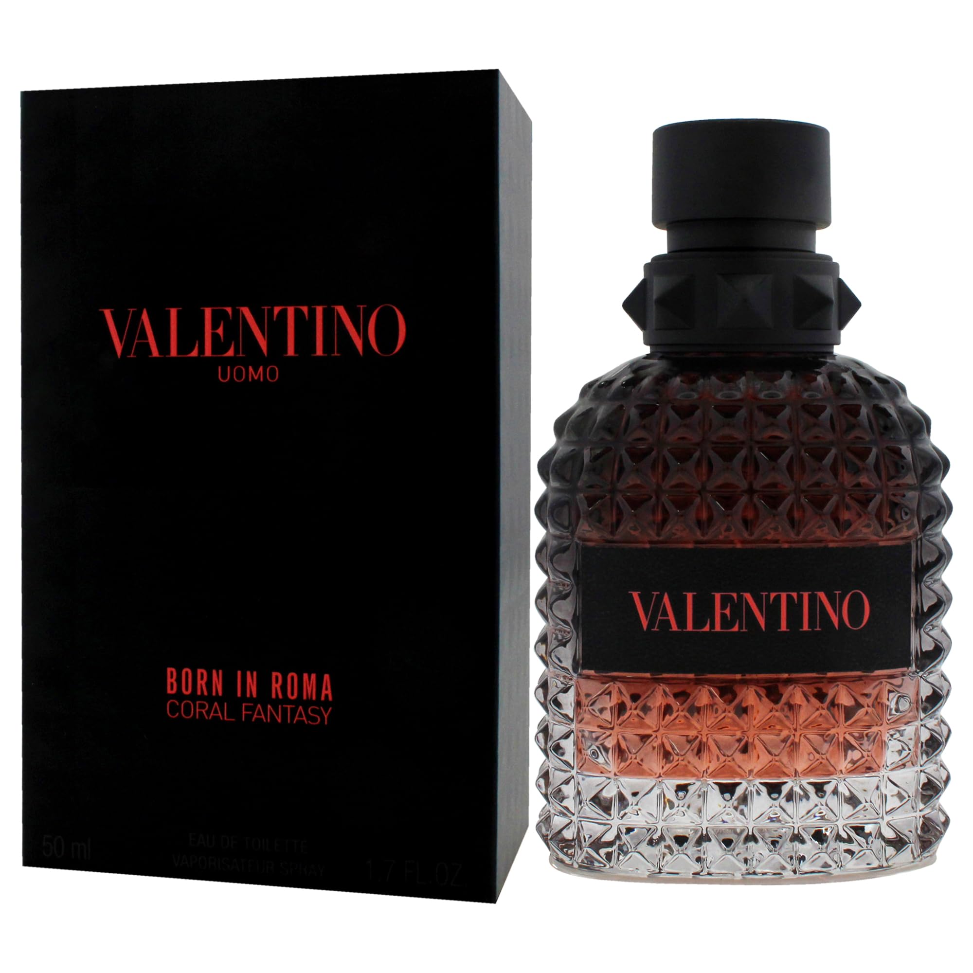 Valentino Uomo Born In Roma Coral Fantasy spray mist, ready for confident application.