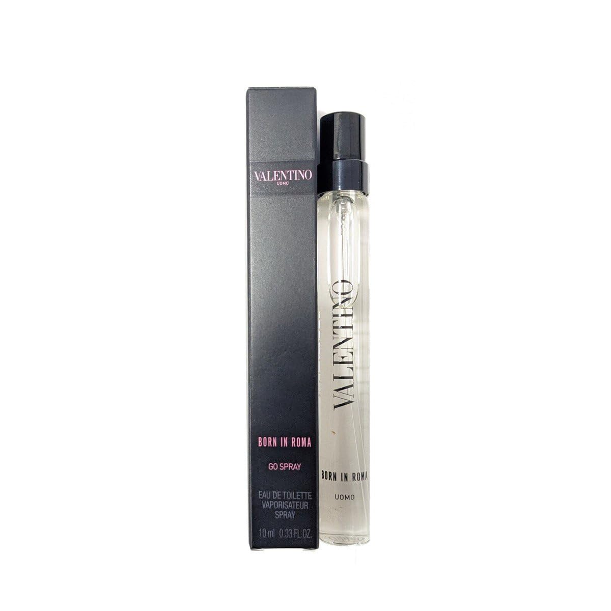 Valentino Uomo Born in Roma Go Spray bottle, compact for on-the-go evening use.