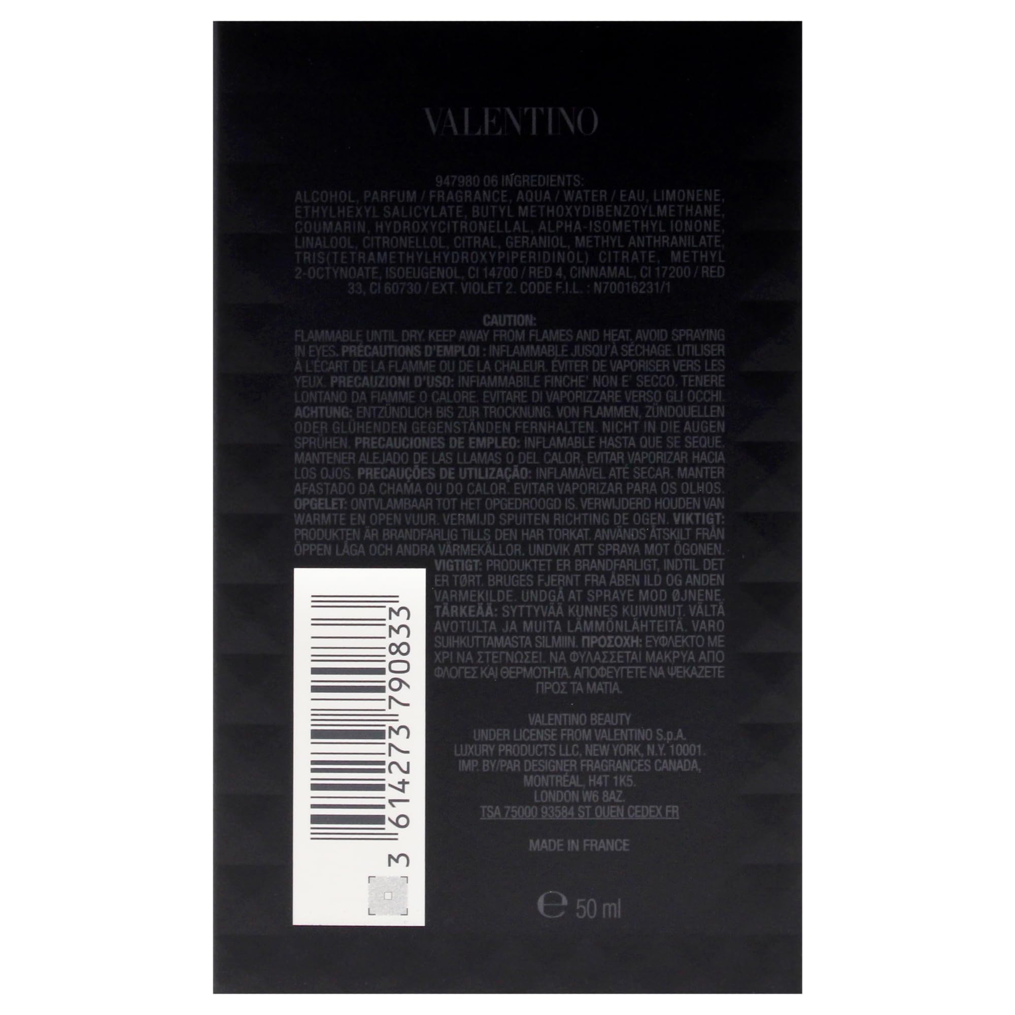 Valentino Uomo Born In Roma Intense bottle profile emphasizes balanced proportions