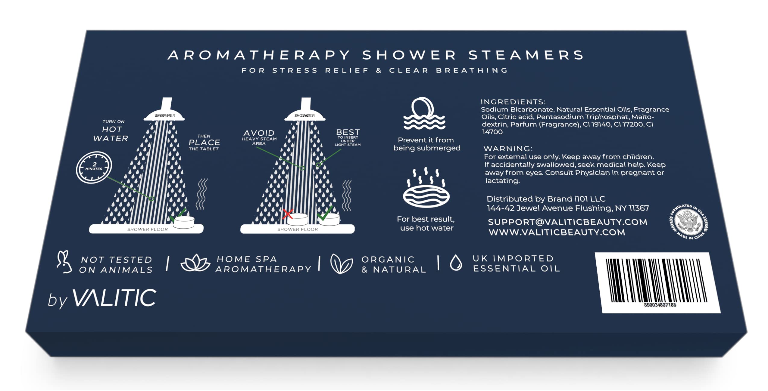 Valitic peppermint shower steamer cool, invigorating scent for focus