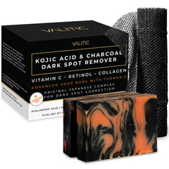 VALITIC Barra negro: jabón con carbón activado para limpieza profunda de la piel