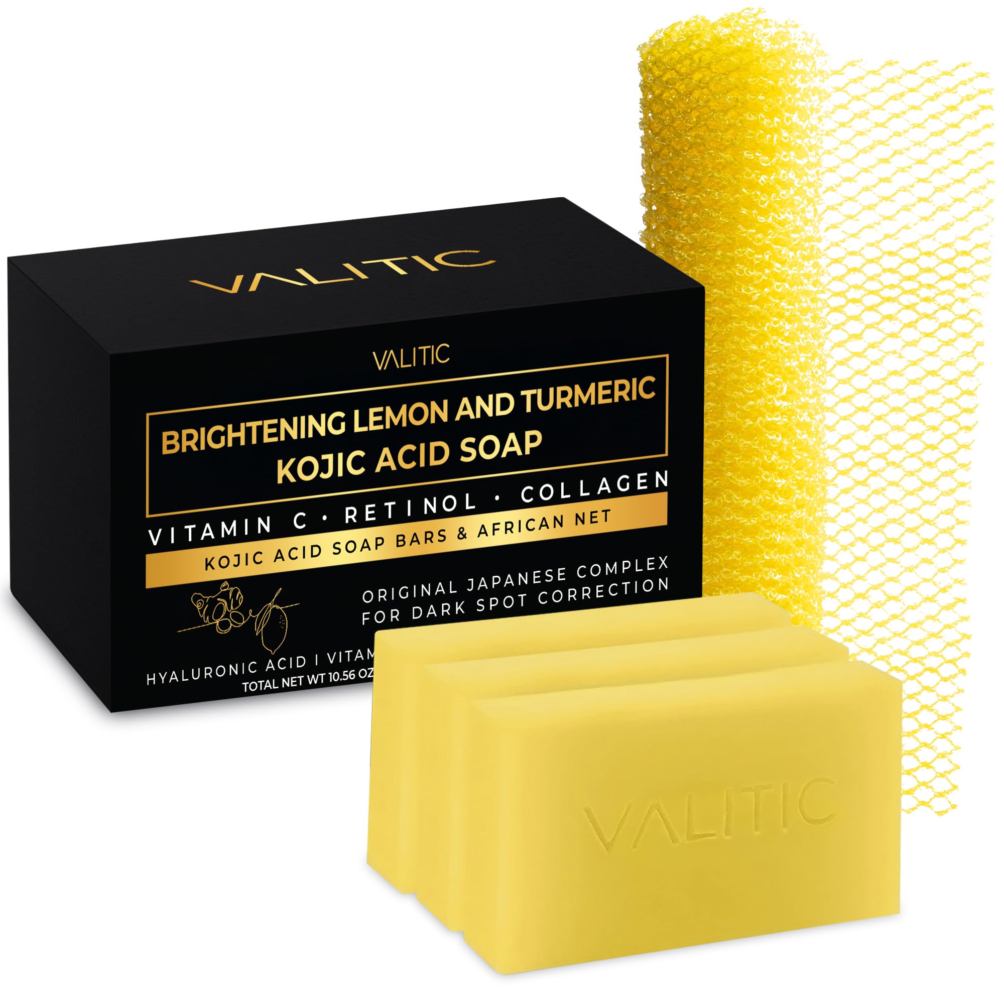 VALITIC lemon-turmeric soap bar for a brightening cleanse.