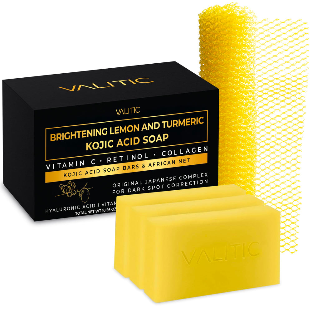 VALITIC lemon-turmeric soap bar for a brightening cleanse.
