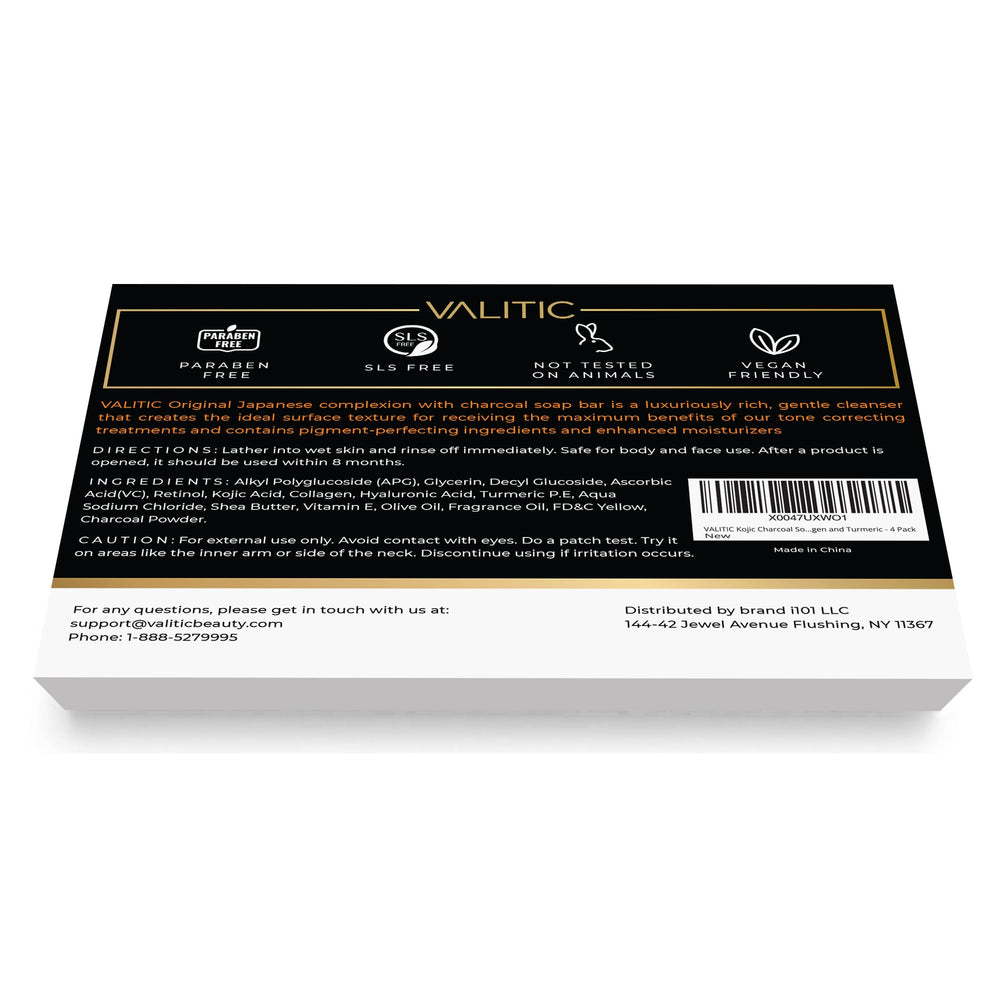 VALITIC charcoal kojic turmeric bar steam for spa-like cleansing moment