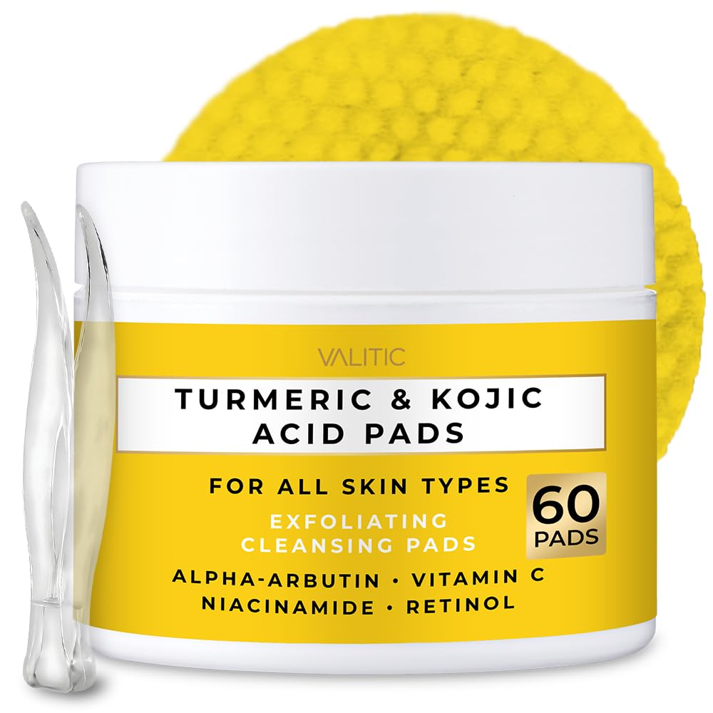 Valitic discos exfoliantes con curcuma y ácido kojico para una piel más radiante.