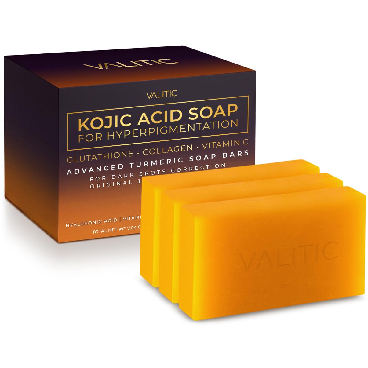 Valitic Kojico jabón para hiperpigmentación con textura cremosa que ayuda a igualar el tono.