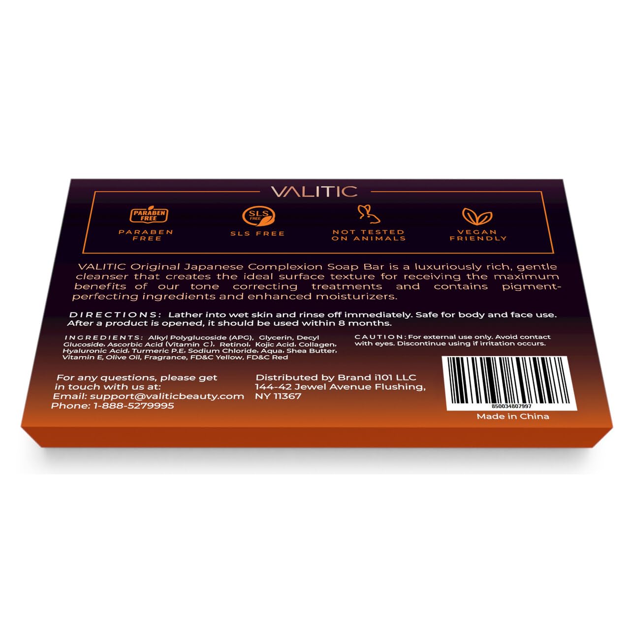 VALITIC Turmeric formulation soap bar texture and glow