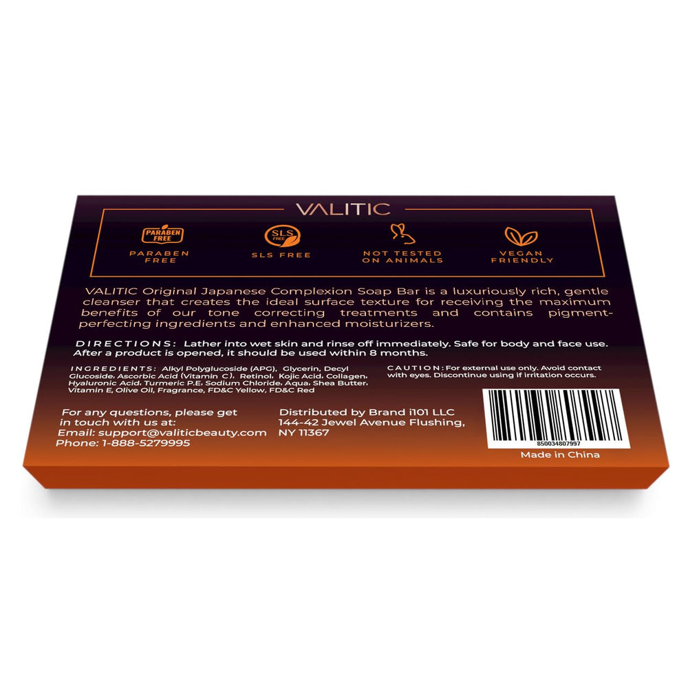 VALITIC Turmeric formulation soap bar texture and glow