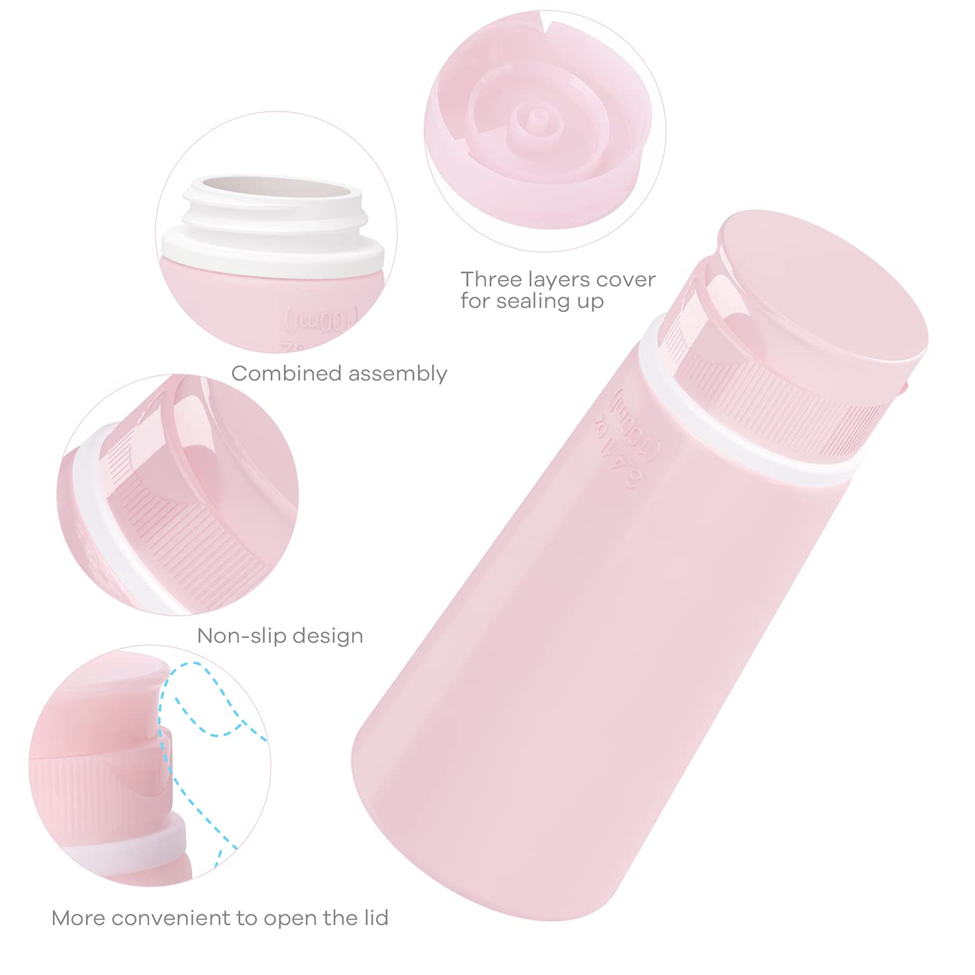 Valourgo leakproof triple-seal lids prevent spills during travel.