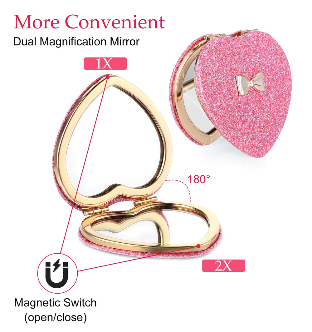 ValueBargain double-sided compact mirror with 1x and 2x magnification for detail checks.