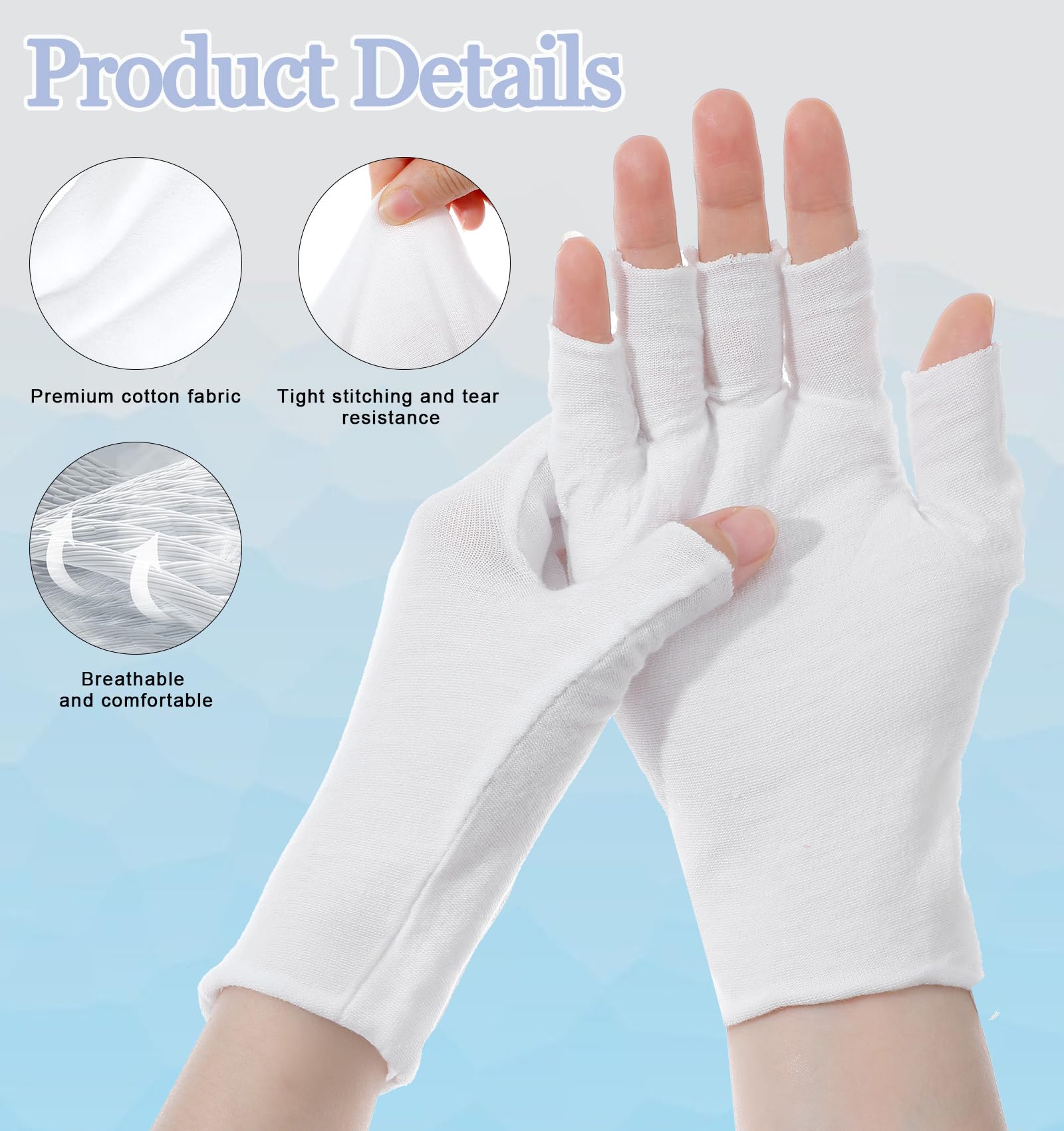 ValueBargain guantes algodón suave favorecen absorción de crema nocturna.