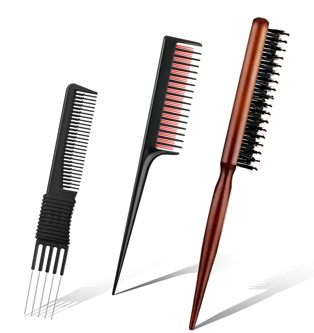 ValueBargain teasing comb with metal prong for precise lift and added volume.