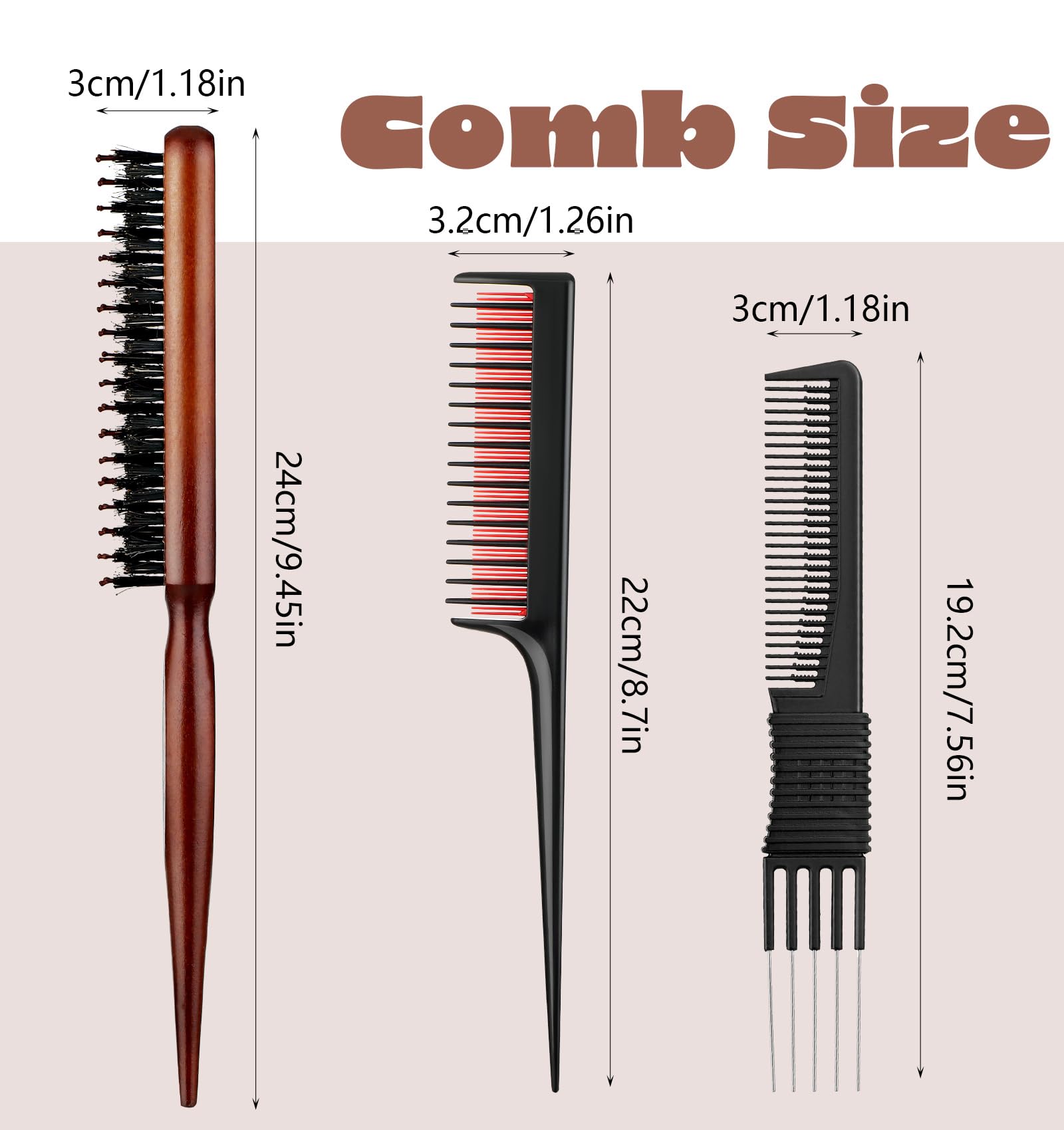ValueBargain steel pintail helps precise parting for at-home styling.