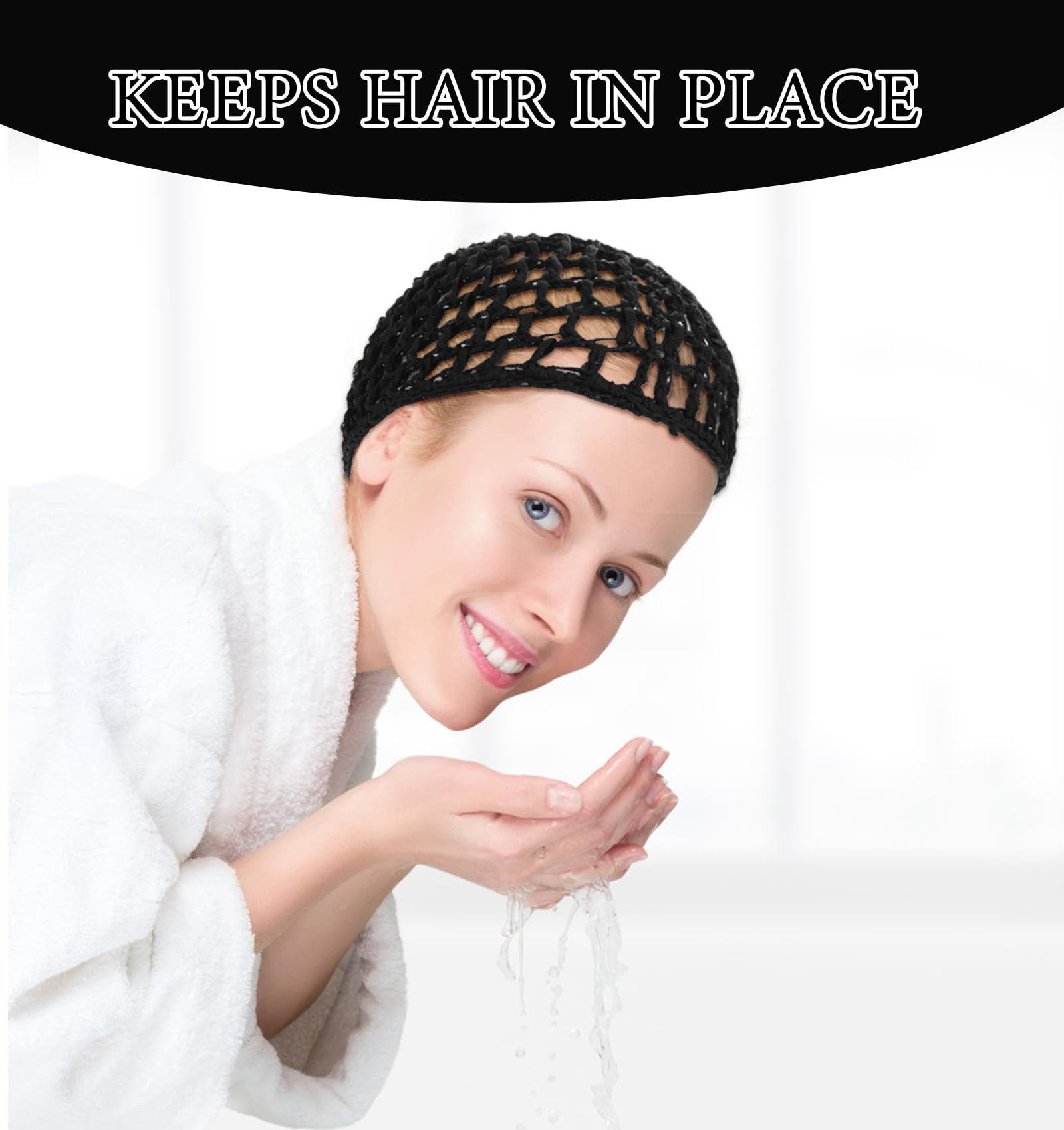 ValueBargain uso ducha negro para cabello, mantiene el cabello en su sitio.