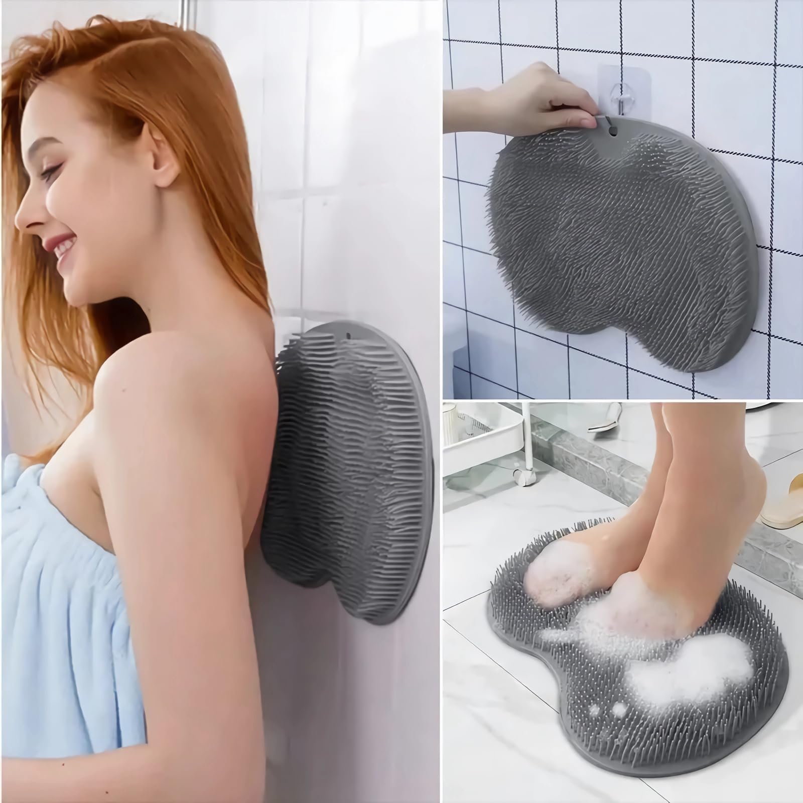 VALWORD mat with strong suction cups secures to shower floor safely.