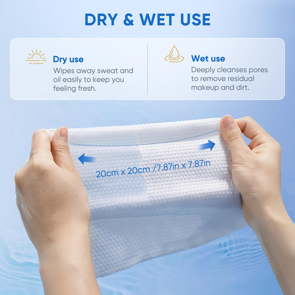 Vammots 8x8-inch square towels provide ample coverage.