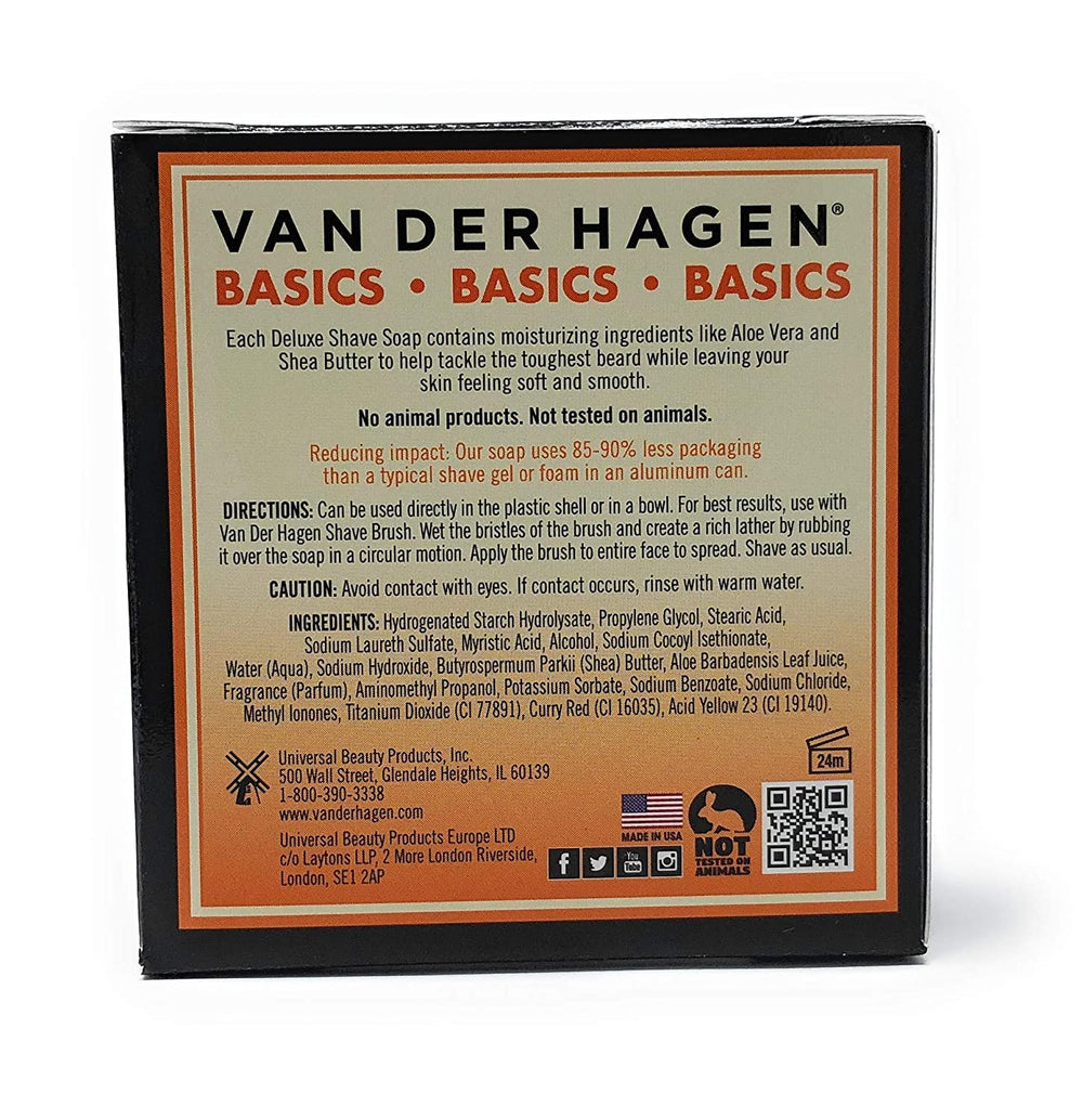 Van Der Hagen Deluxe Shave Soap 3pk lather in action for a smooth shave