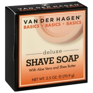 Van Der Hagen Deluxe Shave Soap 3pk packaging ready for display