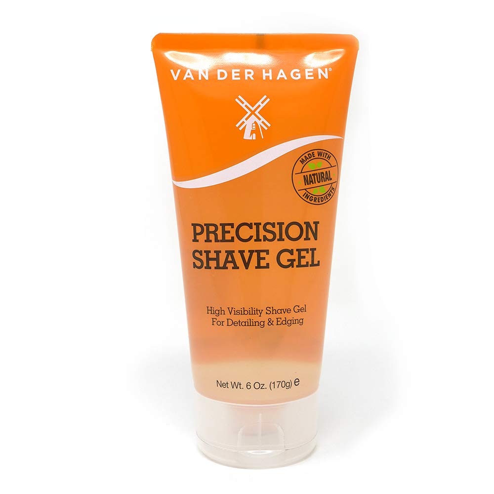 Van Der Hagen Precision Shave Gel bottle pack shot showing clear visibility for precise edging