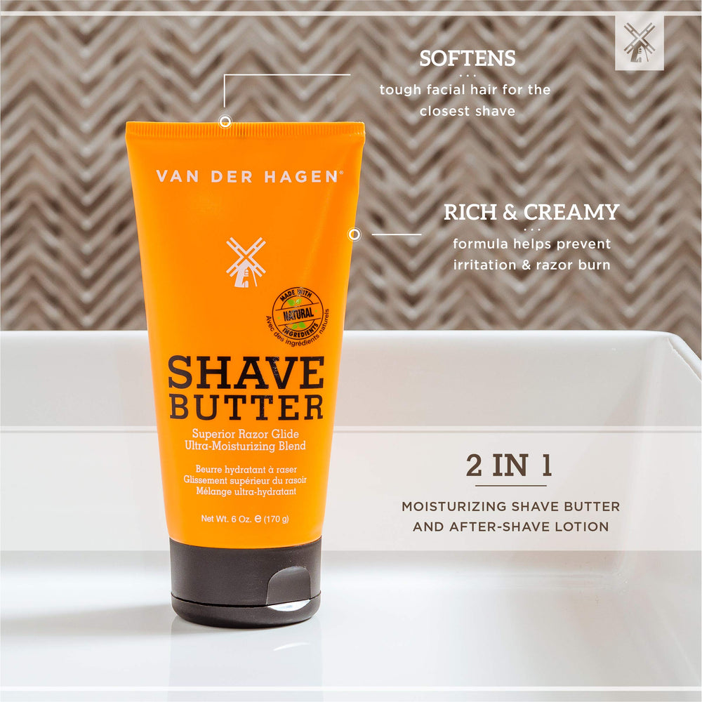Van Der Hagen shave butter texture in palm for smooth glide